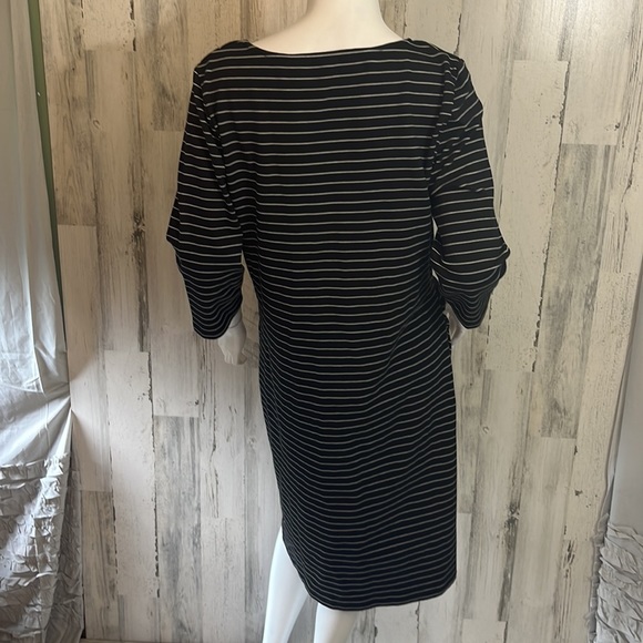 Womens Black and White Long Sleeve Maternity Dress, Size 10 SERAPHINE  #N39 - Picture 4 of 5